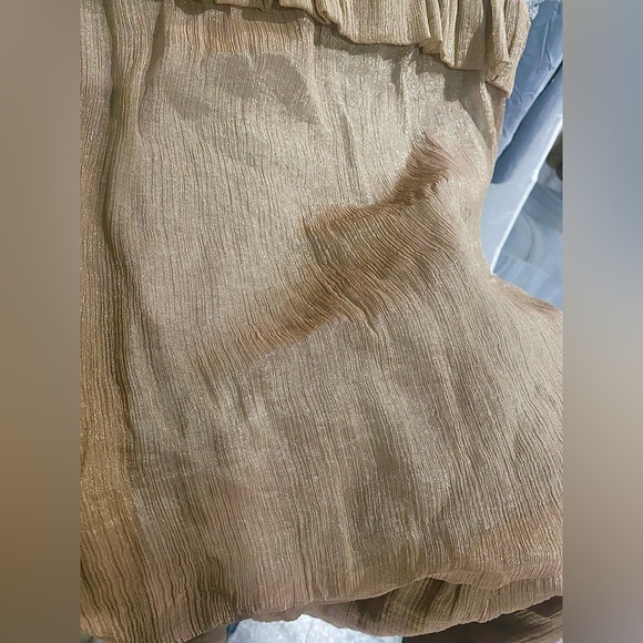 Vintage Patrizia Pepe tshirt dress. Grey t shirt  top w/ a gold metallic bottom - Picture 6 of 6